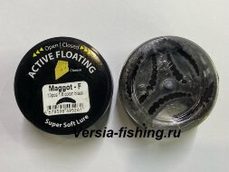 Силиконовая приманка Trout Zone Maggot Floating 1,6" Черный сыр  