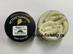 Силиконовая приманка Trout Zone Maggot Floating 1,6" Белый сыр      