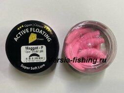 Силиконовая приманка Trout Zone Maggot Floating 1,6" Розовый сыр   