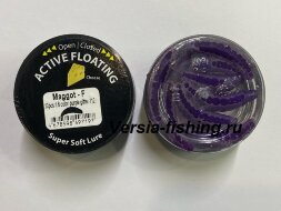 Силиконовая приманка Trout Zone Maggot Floating 1,6" Purple Glitter сыр   