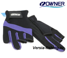 Перчатки Owner 9642 чёрно-фиолетовые, разм. L 