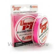 Шнур плетеный Fanatik Ultralight PE X4 100m #0,1 0,068mm/3,0kg Pink