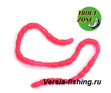 Мягкая приманка Trout Zone Blood Worm мотыль, сыр (70 шт) красный