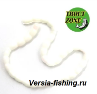 Мягкая приманка Trout Zone Blood Worm мотыль, сыр (70 шт) белый