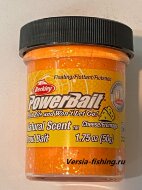 Паста форелевая Berkley Powerbait Natural Scent Glitter Trout Bait (50гр) Cheese Fluo Orange